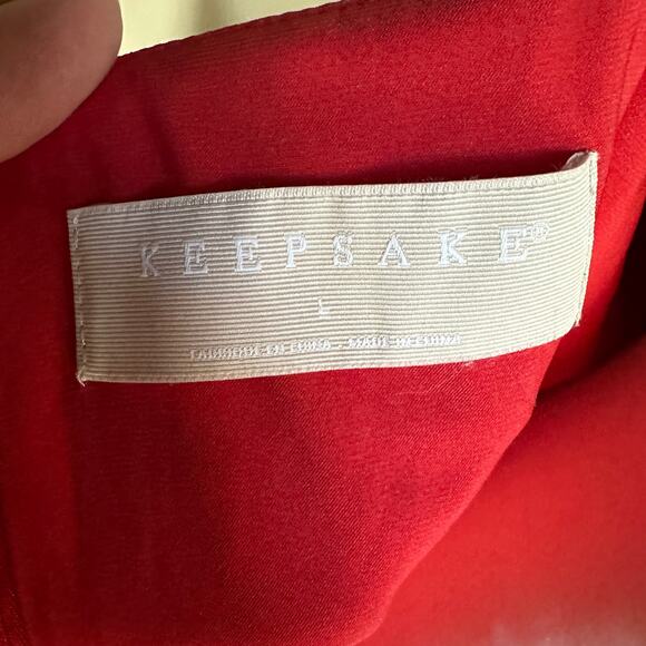 KEEPSAKE the Label | Red Floral Heart and Soul Ruffle Midi Slip Dress | Large - Picture 7 of 7